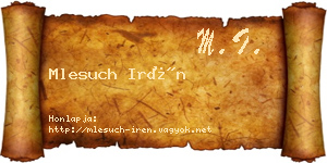 Mlesuch Irén névjegykártya